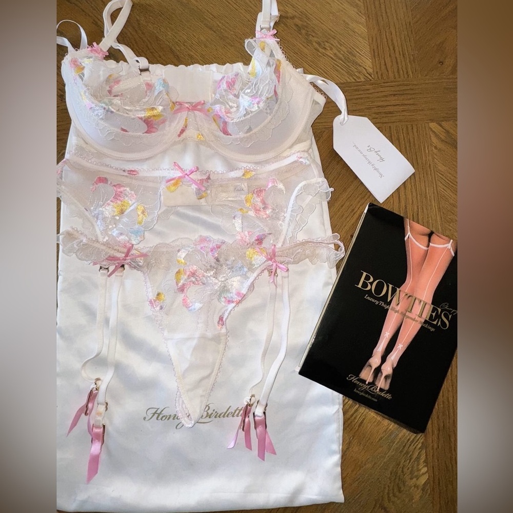 Honey Birdette Pastel Floral Lingerie Set